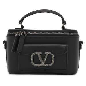 Valentino 2way Garavani Loco Jewel Calfskin Handbag Black